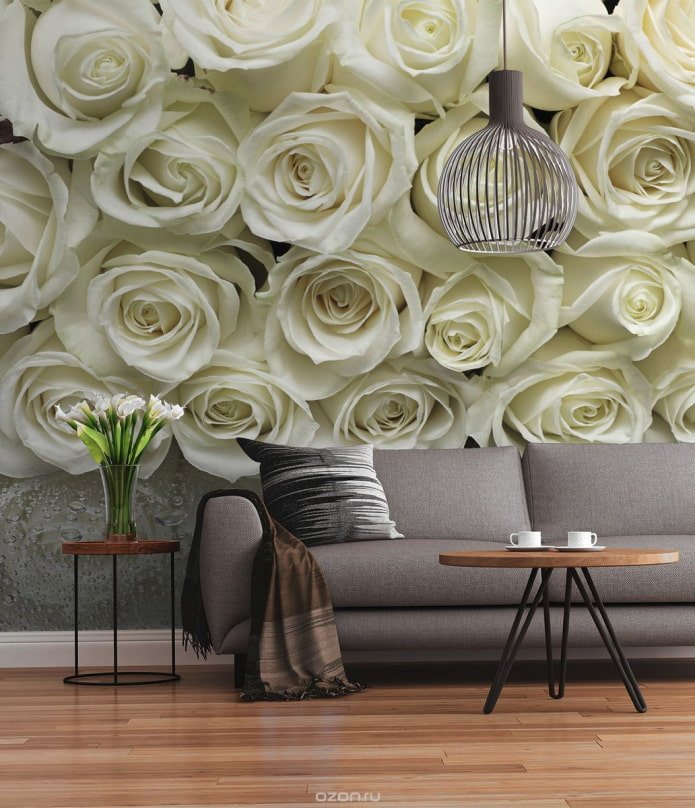 papel de parede fotográfico com flores