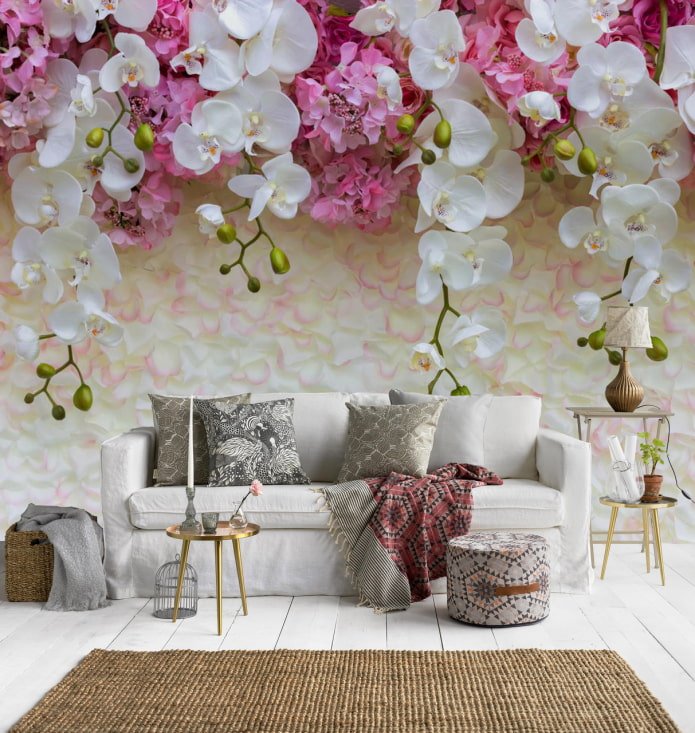 papel de parede fotográfico com flores