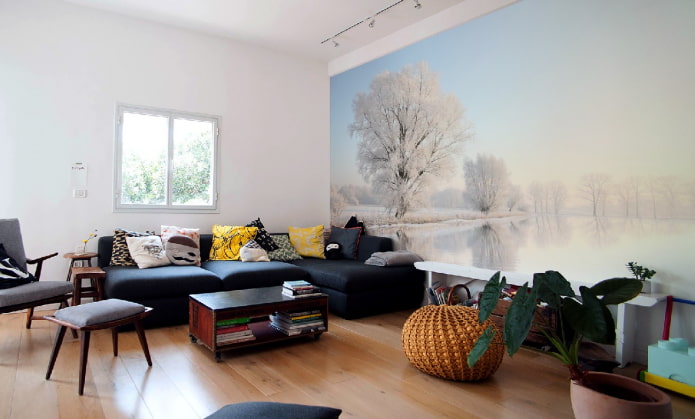 papel de parede fotográfico com imagens da natureza no interior