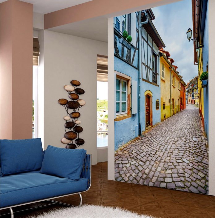 papel de parede fotográfico com efeito de expansão do espaço