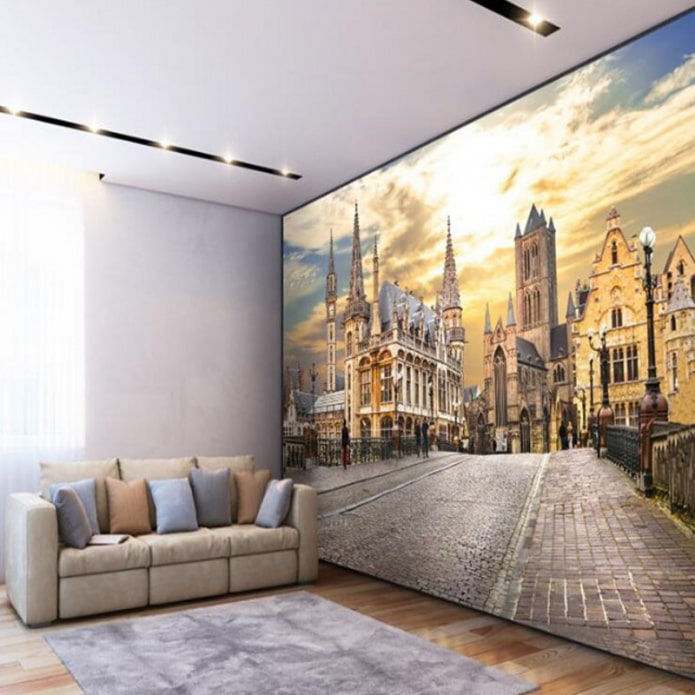 papel de parede fotográfico com efeito de expansão do espaço