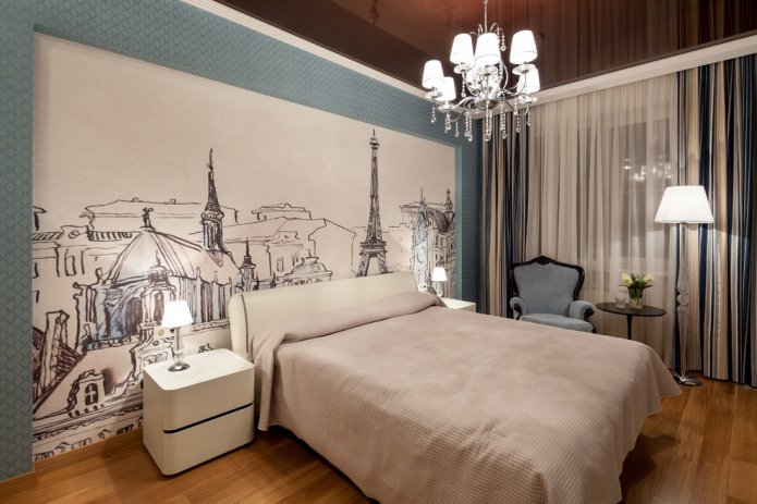 papel de parede com foto no quarto