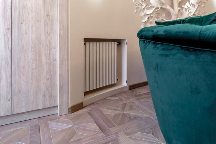 nicho de gesso cartonado e radiador