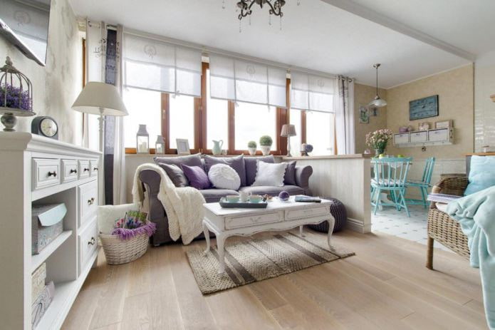 sala de estar em estilo provençal