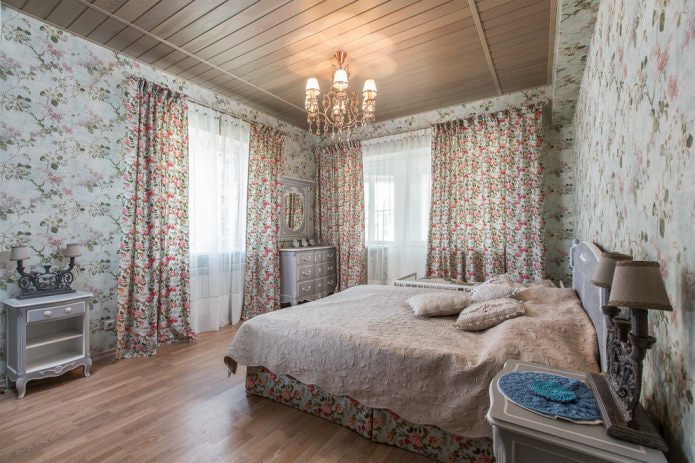 esquema de cores de um quarto no estilo provençal