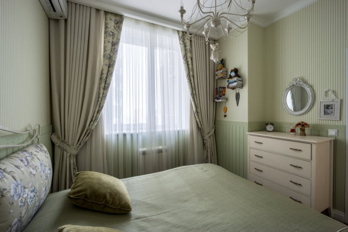 quarto em tons de verde
