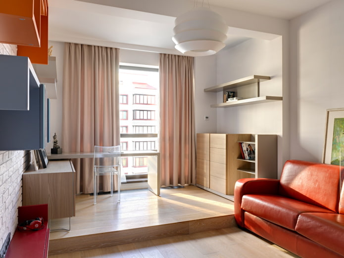 área de trabalho em um apartamento de um cômodo