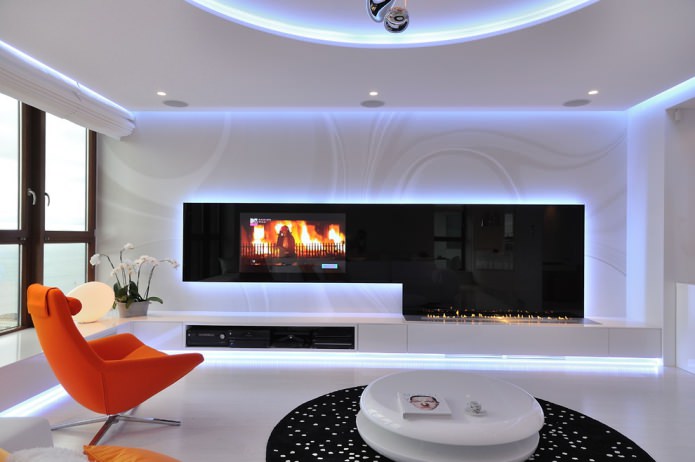 Sala de estar com lareira