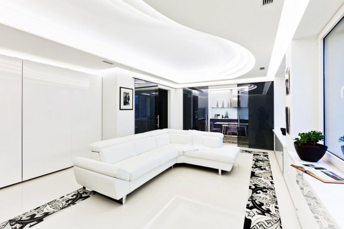 Sala em preto e branco