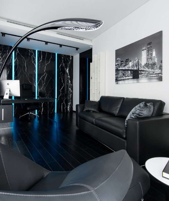 sala de estar em estilo high-tech