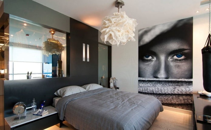 Papel de parede 3D com uma menina no interior do quarto