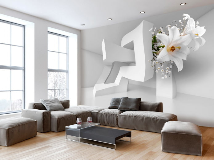 papel de parede 3D estereoscópico no interior
