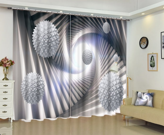 Cortinas 3D com abstração