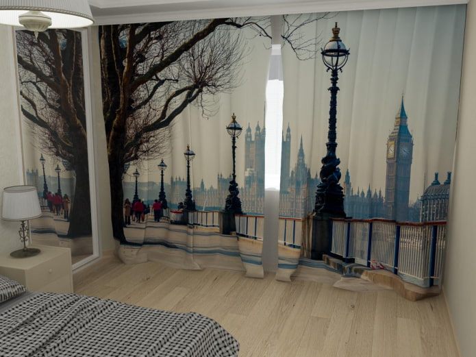 Cortinas 3D no quarto