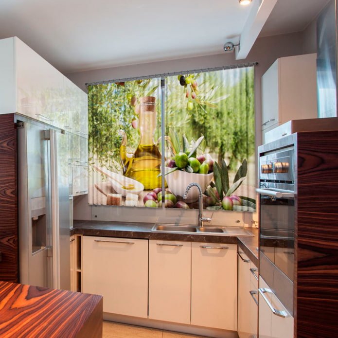 Cortinas 3D na cozinha