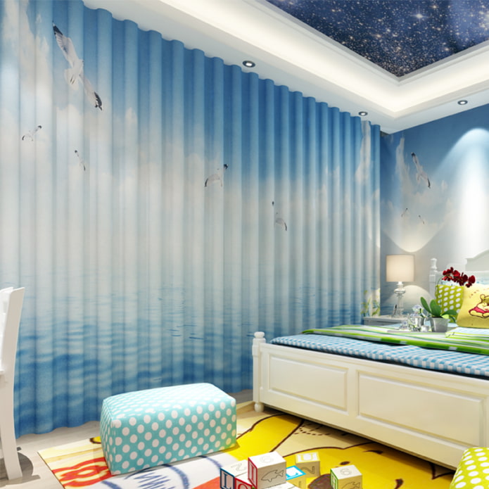 Cortinas 3D no quarto