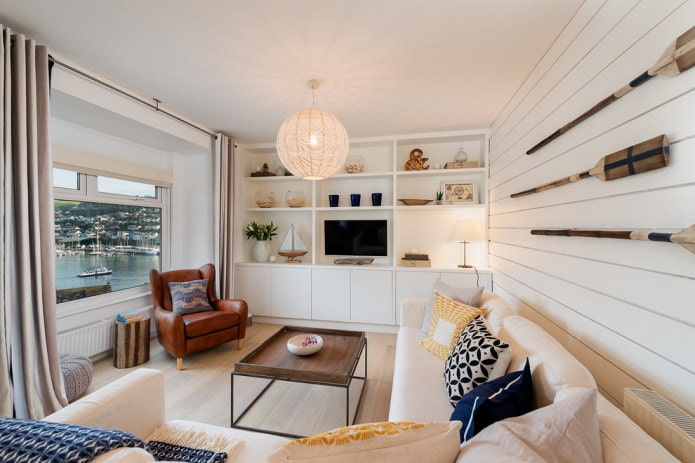 sala de estar em estilo náutico