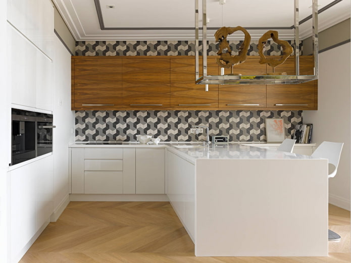 parede de destaque feita de azulejos