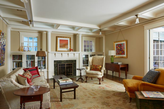 sala de estar em estilo americano