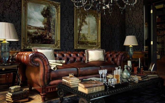 Móveis para sala de estar em estilo britânico