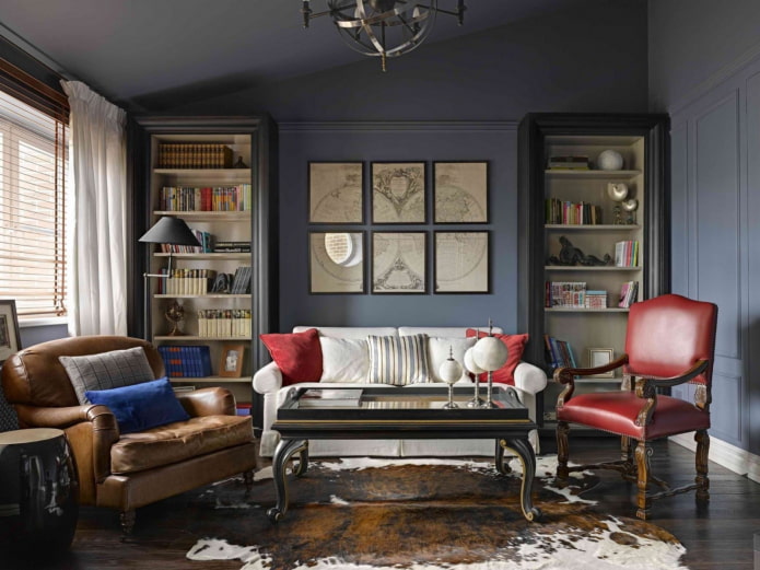 sala de estar em estilo britânico