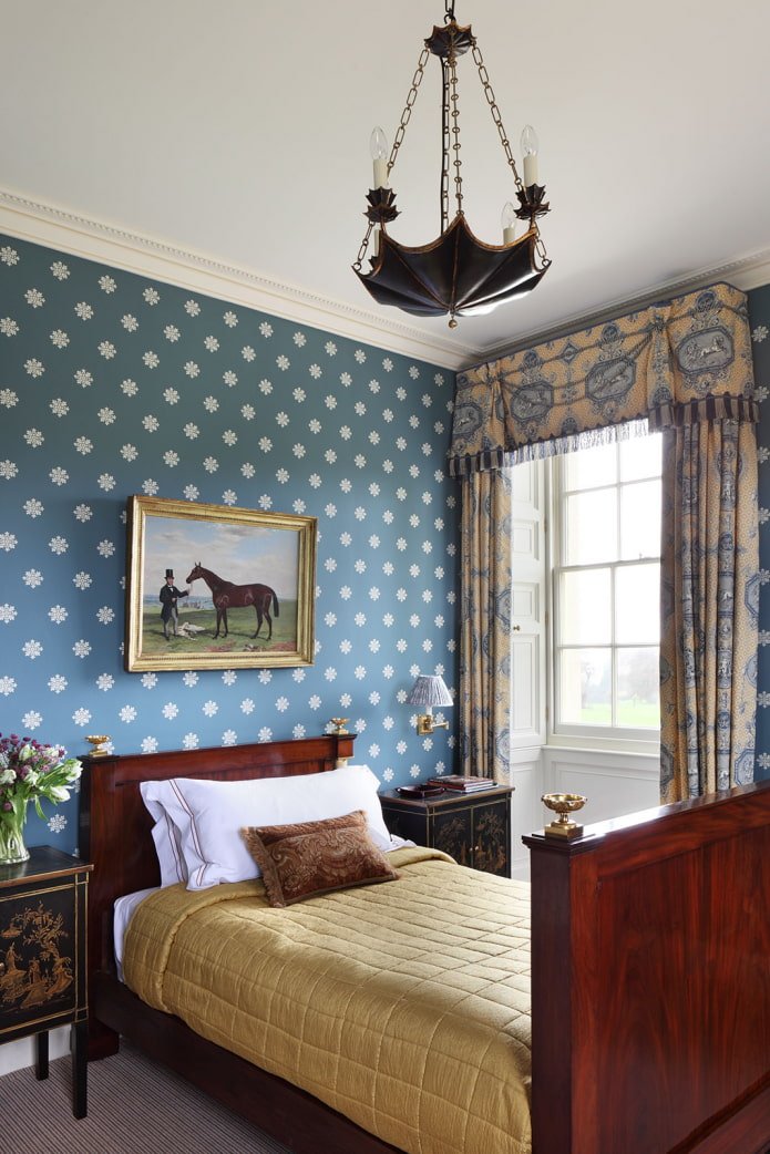 quarto pequeno em estilo inglês