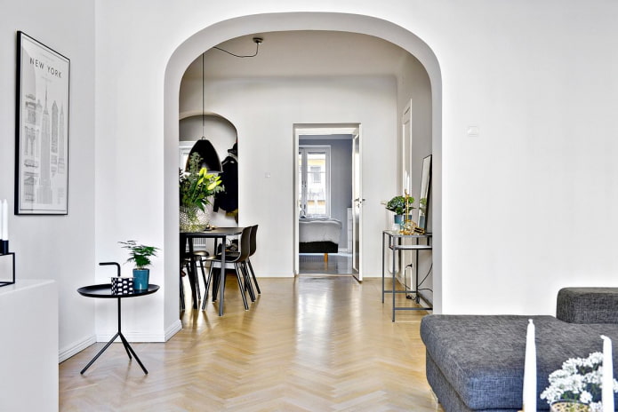 Arco no interior escandinavo