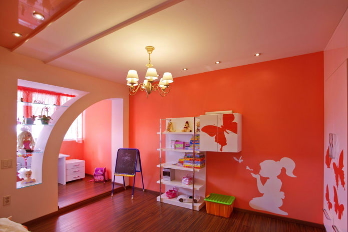 Arco de gesso cartonado no interior infantil
