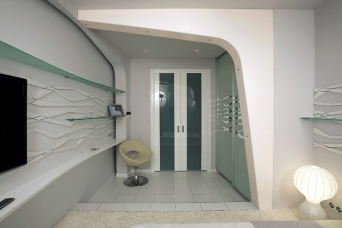 arco de gesso cartonado no interior em estilo hi-tech