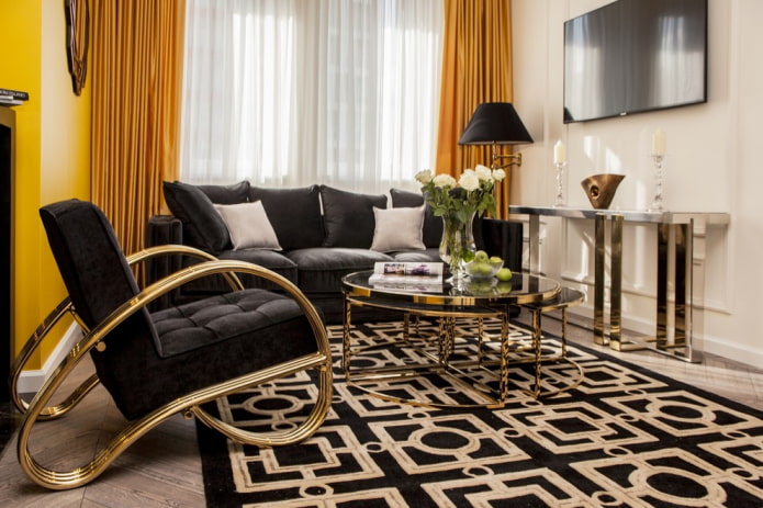 Cortinas e carpetes Art Déco