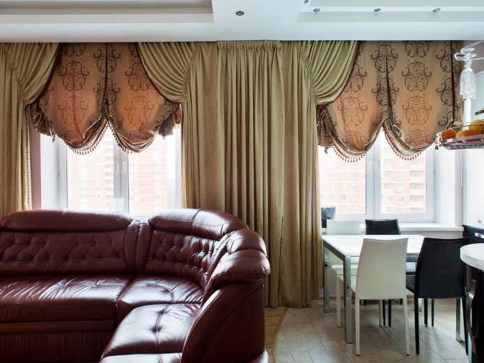Cortinas austríacas com padrões