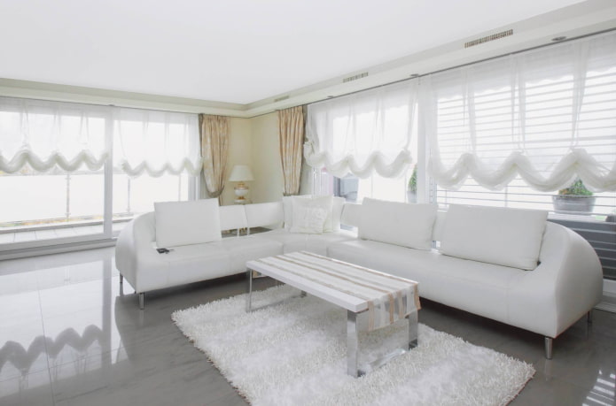 Cortinas austríacas em estilo moderno