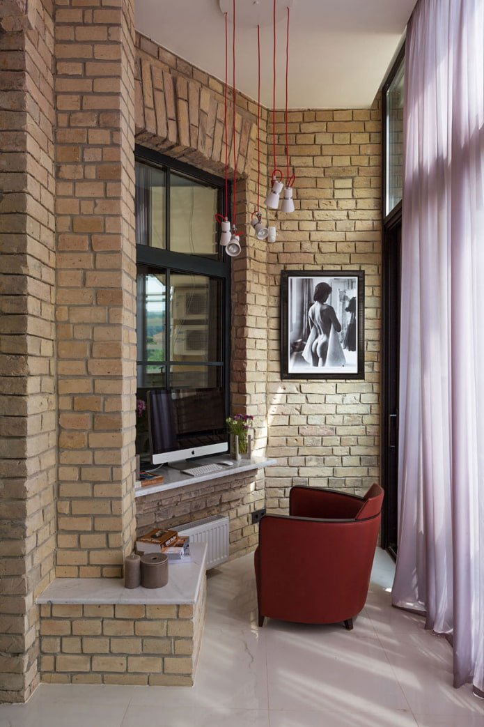 Interior da varanda em estilo loft