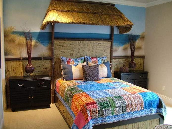 design de quarto infantil com papel de parede de bambu