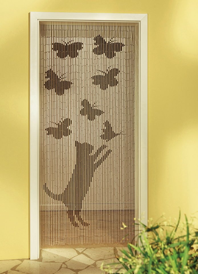 cortinas de bambu com imagens de animais