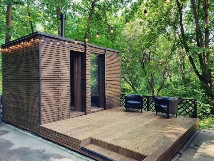 Banheiro modular com terraço