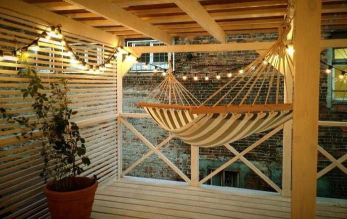 Área de relaxamento no terraço