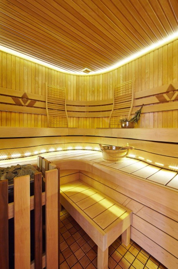 sala de vapor de madeira