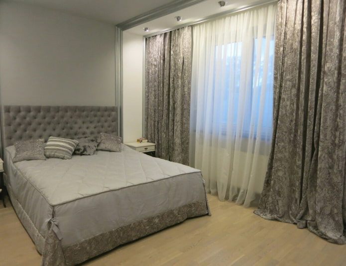 cortinas de veludo cinza no quarto