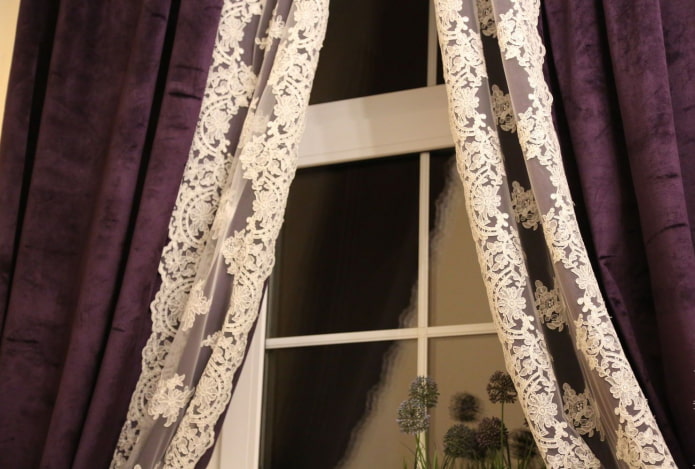 cortinas de veludo com renda
