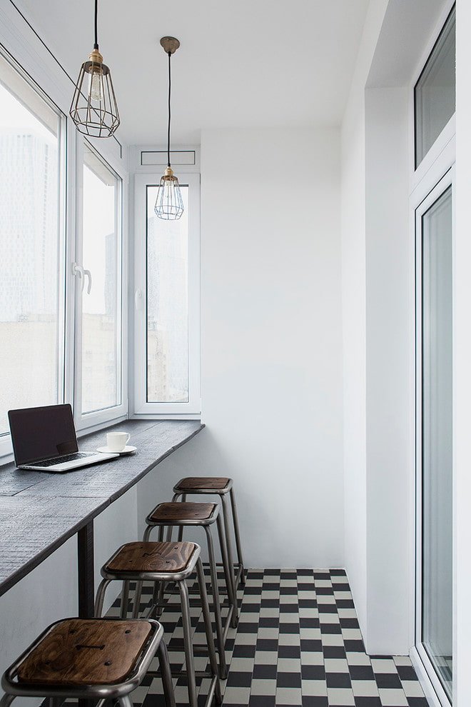 ideia de design de varanda estilo loft