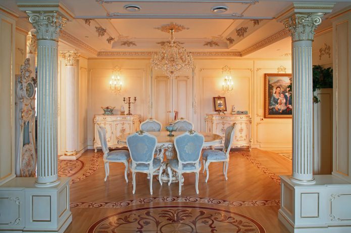 interior da sala de jantar