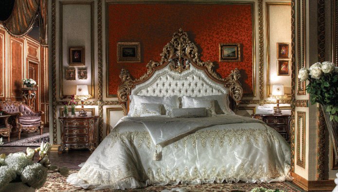 Interior de quarto em estilo barroco