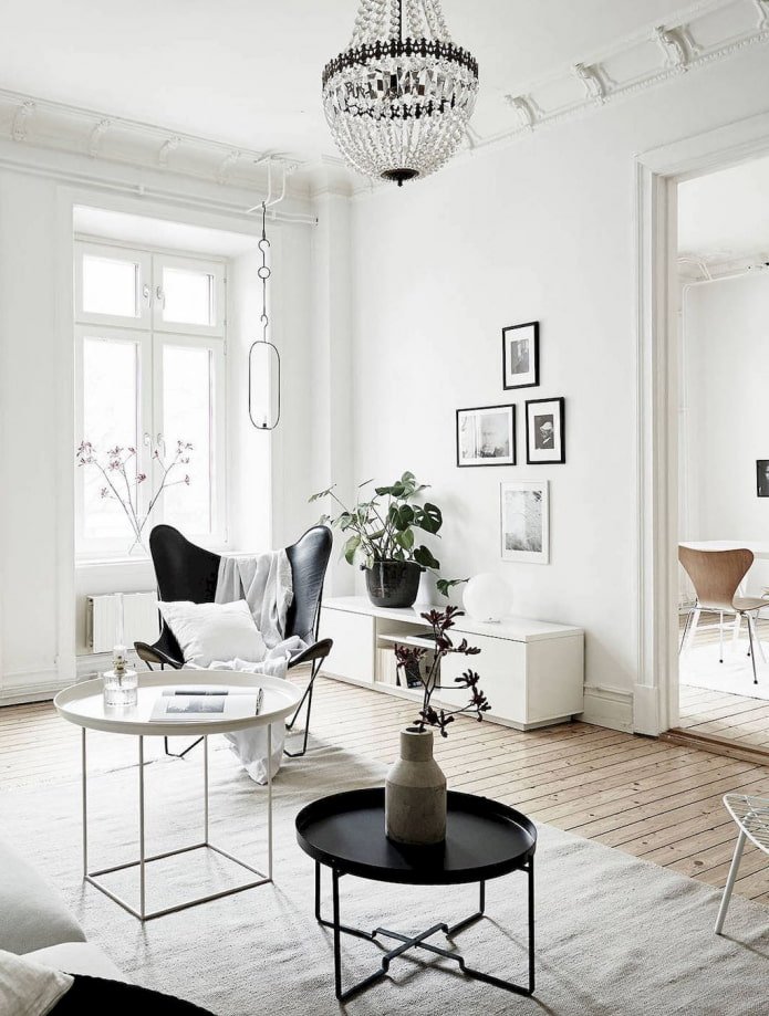 interior branco em estilo escandinavo