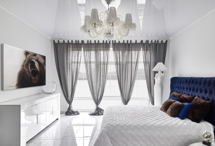 decoração de quarto em tons de branco