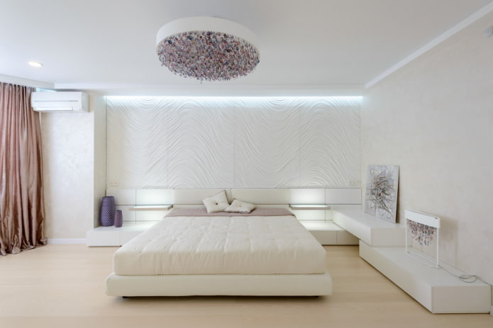 decoração de quarto em tons de branco