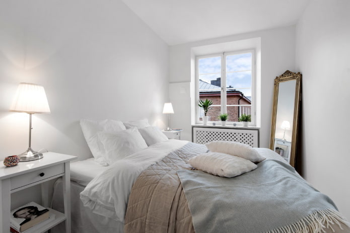 design de quarto em tons de branco