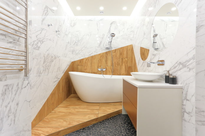 design de interiores de banheiro branco