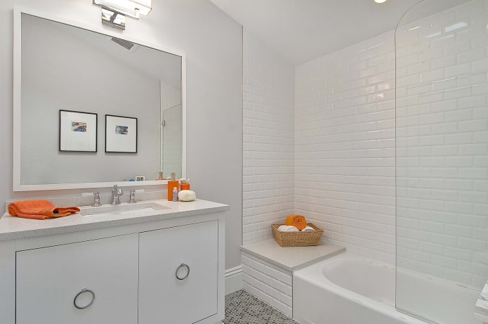 decoração de interiores de banheiro branco