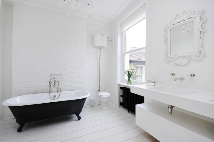 decoração de interiores de banheiro branco